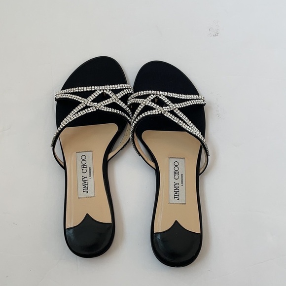 Jimmy Choo Black and Silver Flats - Picture 3 of 7